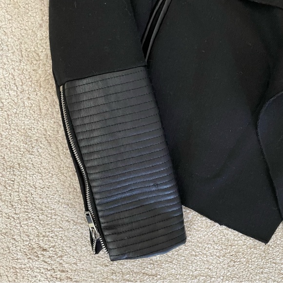 Zara Crop Blazer Jacket with Leather Detail - Small - Picture 6 of 9